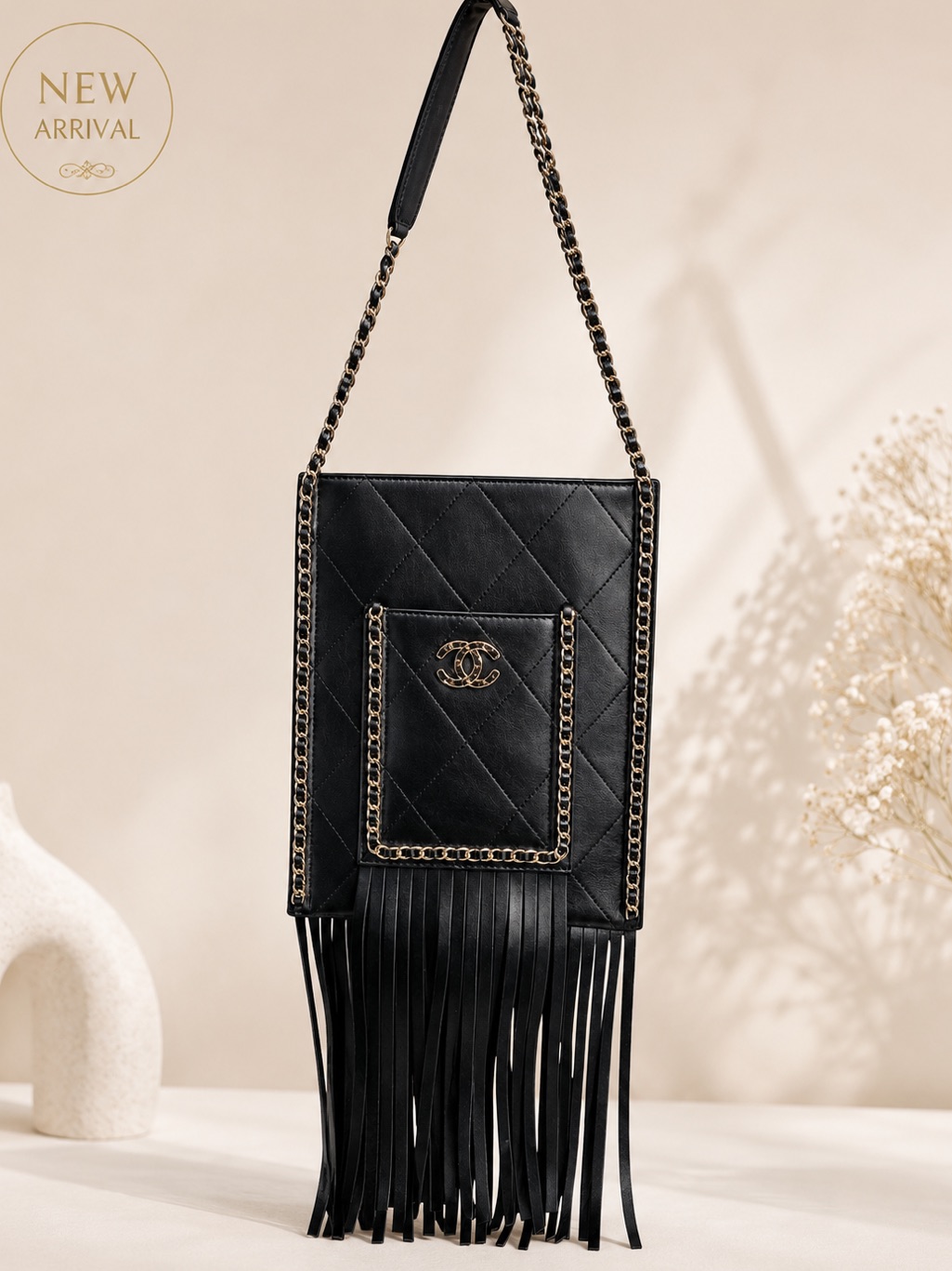 Quilted Fringe Crossbody Bag